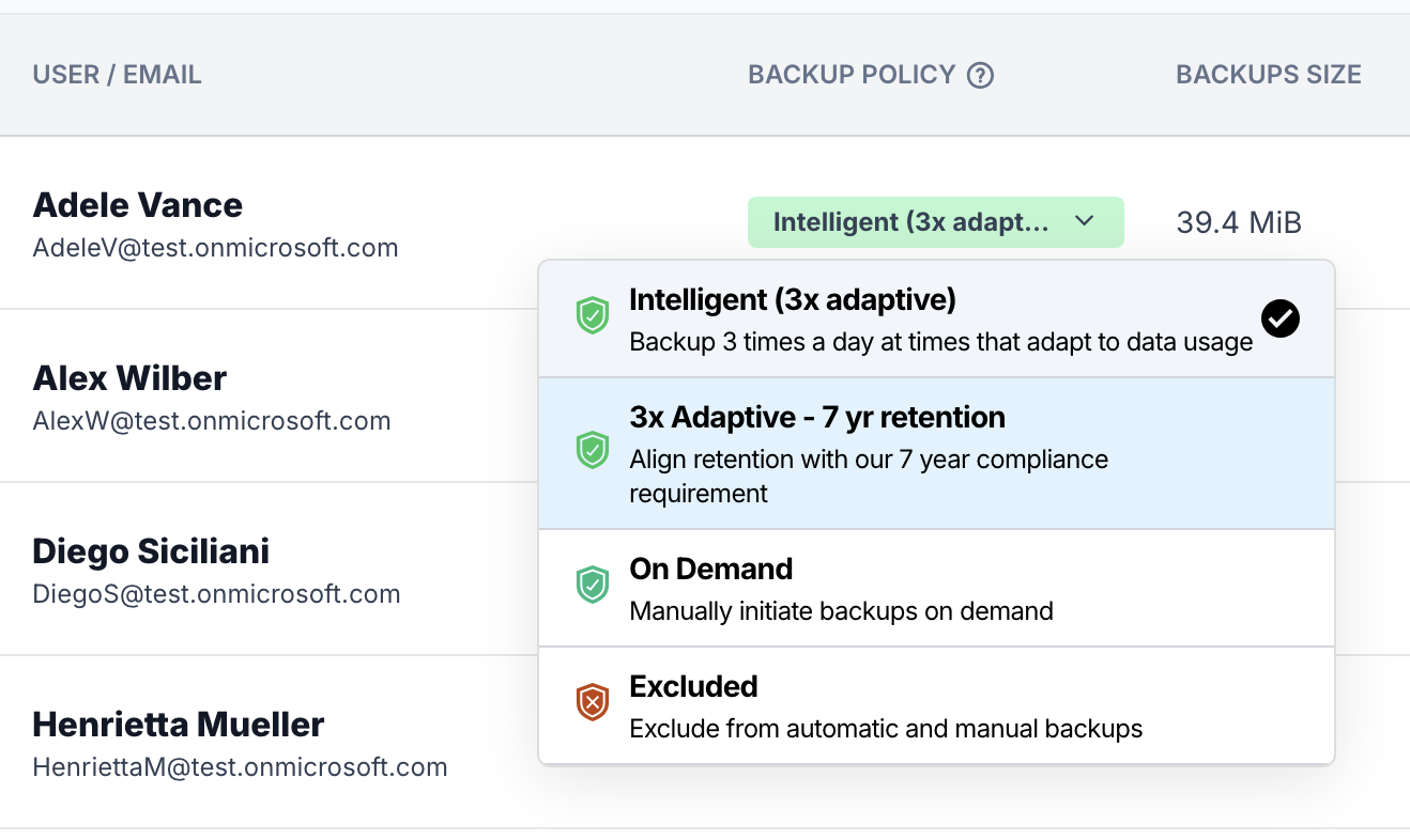 Assign a custom policy