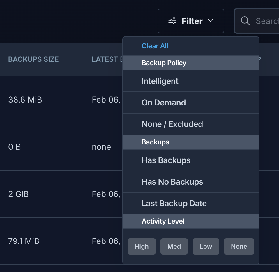 Alcion resource filtering