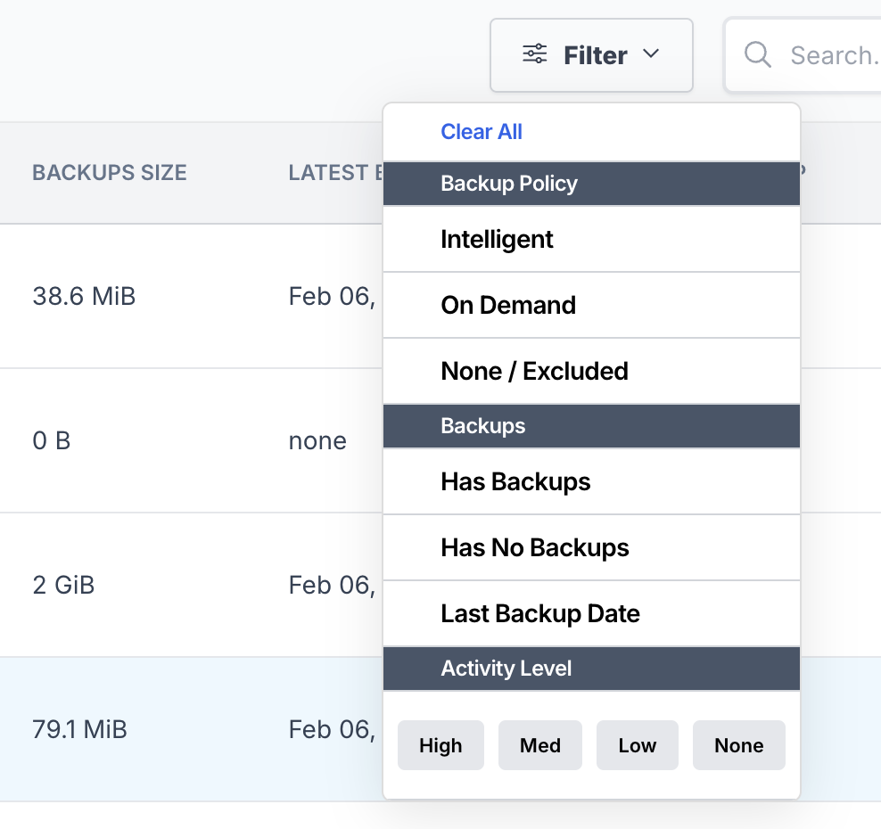 Alcion resource filtering